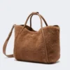 Medium teddy fabric marine bag, camel