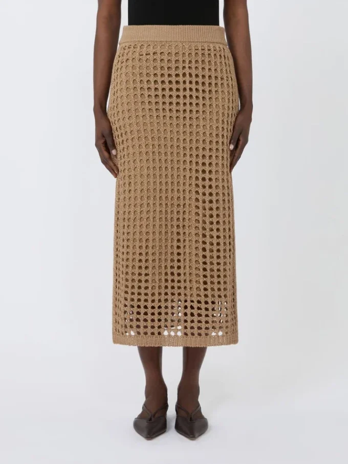 Mesh cotton skirt, desert