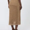 Mesh cotton skirt, desert