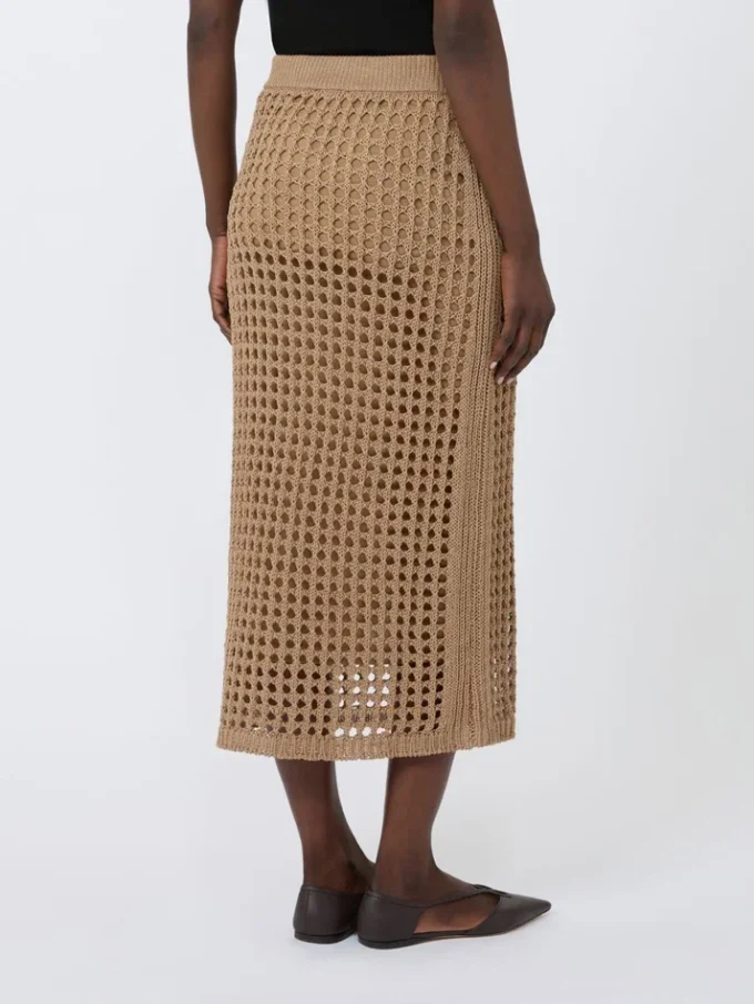 Mesh cotton skirt, desert