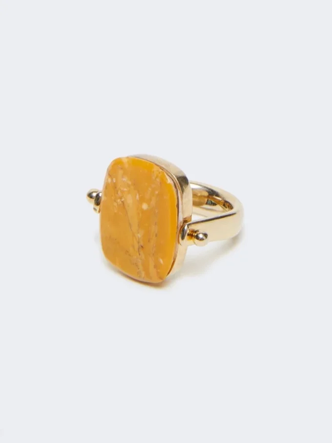 Metal and resin ring, orange