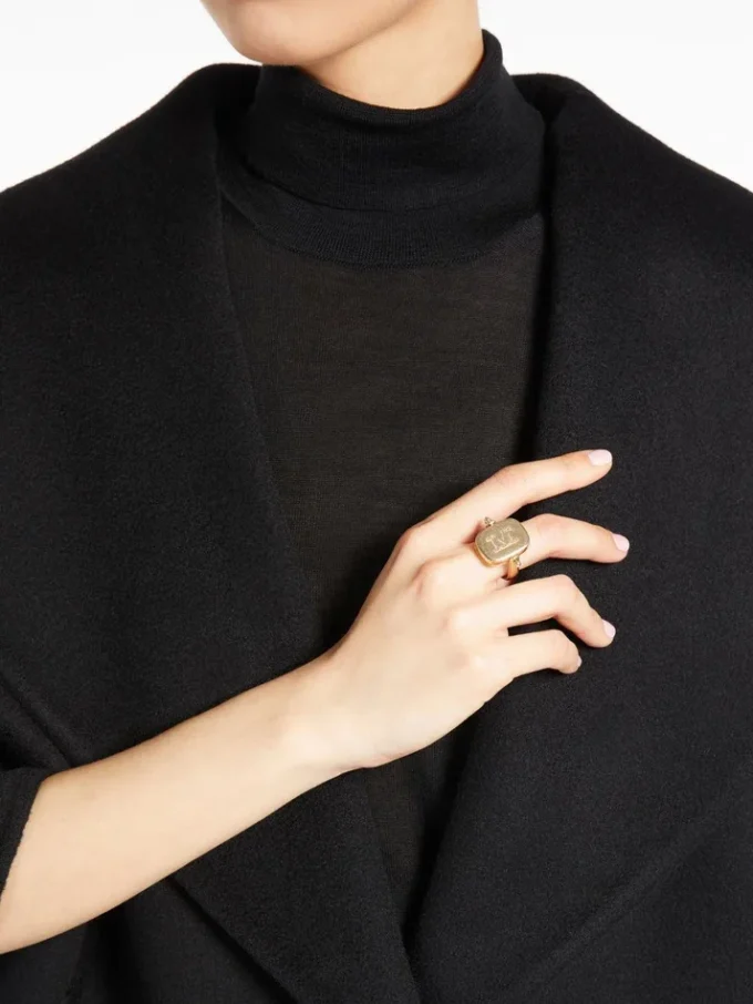 Metal and resin ring, orange