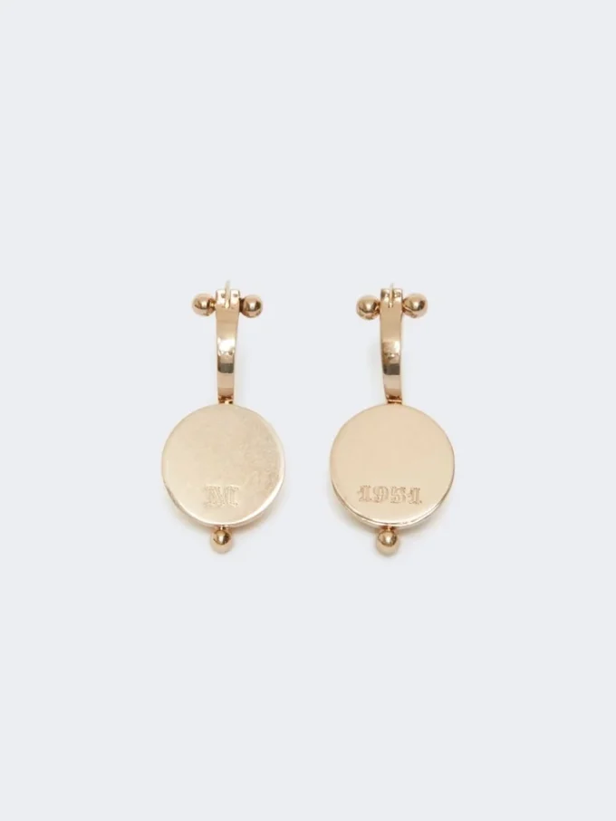 Metal hemisphere earrings, gold