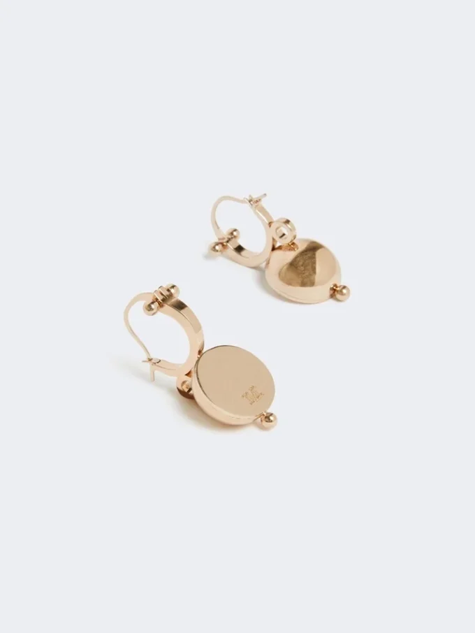 Metal hemisphere earrings, gold