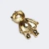 Metal teddy bear brooch, white
