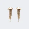 Metallic earrings, gold