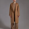 Midi cashmere cardigan coat, camel