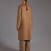 Midi cashmere cardigan coat, camel