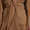 Midi cashmere cardigan coat, camel