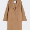 Midi cashmere cardigan coat, camel
