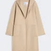 Midi cashmere cardigan coat, sand