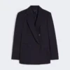 Milano-knit double-breasted jersey blazer, navy