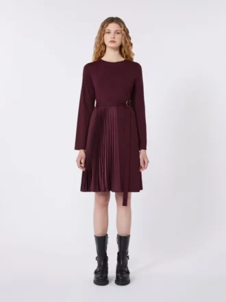 Milano-knit jersey dress, bordeaux