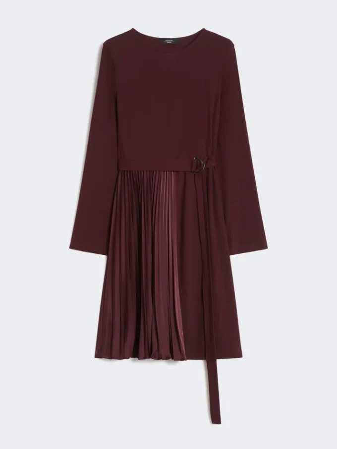 Milano-knit jersey dress, bordeaux