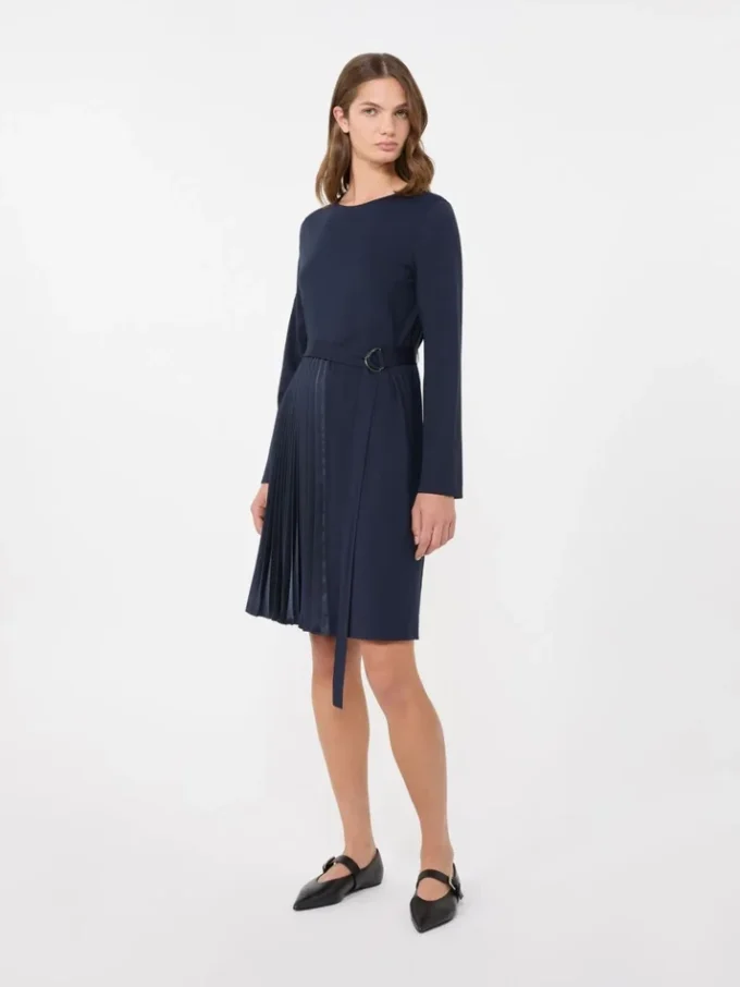 Milano-knit jersey dress, navy
