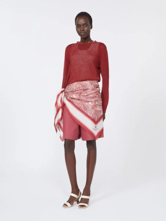 Modal and silk maxi square, salmon