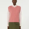 Mohair-blend gilet, antique rose