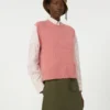 Mohair-blend gilet, antique rose