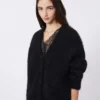 Mohair cardigan, black