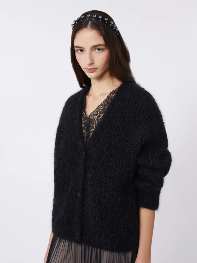 Mohair cardigan, black