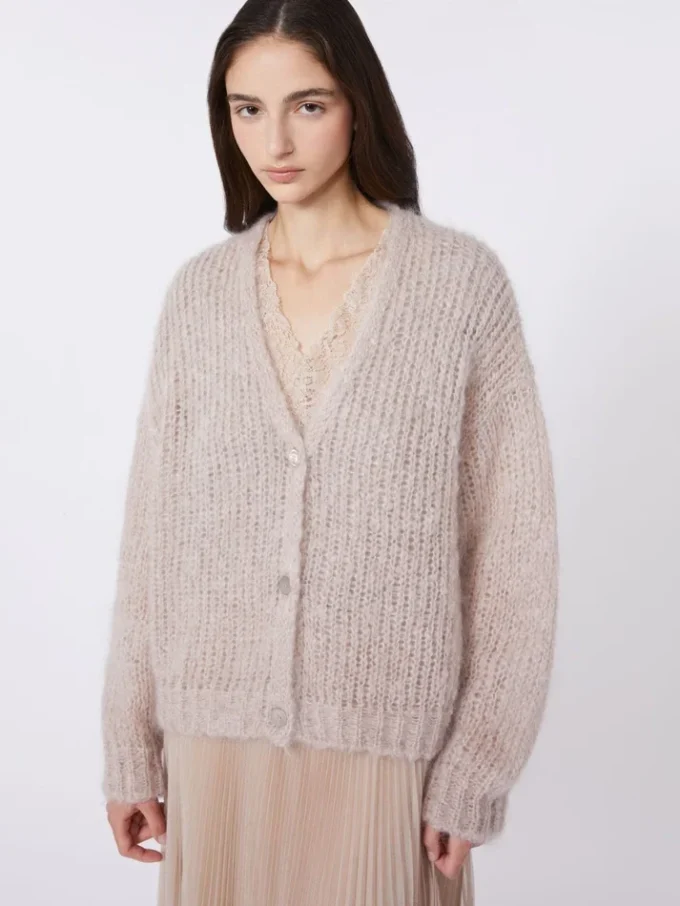 Mohair cardigan, sand