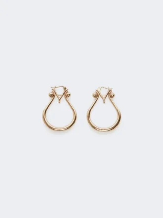 Monogram earrings in metal, gold