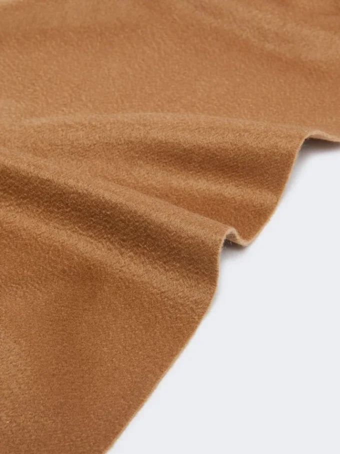 Monogram-embroidered cashmere stole, beige