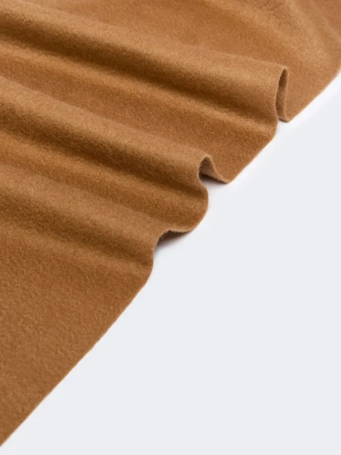 Monogram-embroidered cashmere stole, tobacco