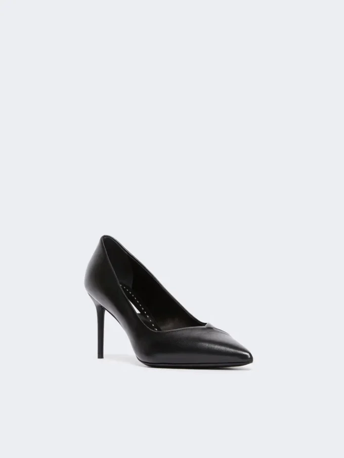 Nappa leather court shoes, black