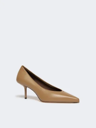 Nappa leather court shoes, mud