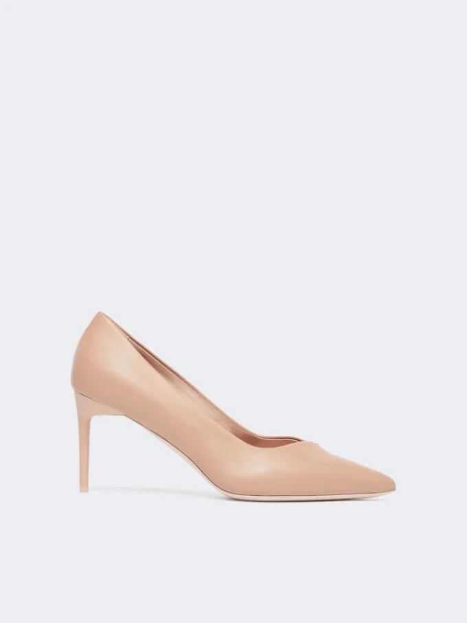 Nappa leather court shoes, powder