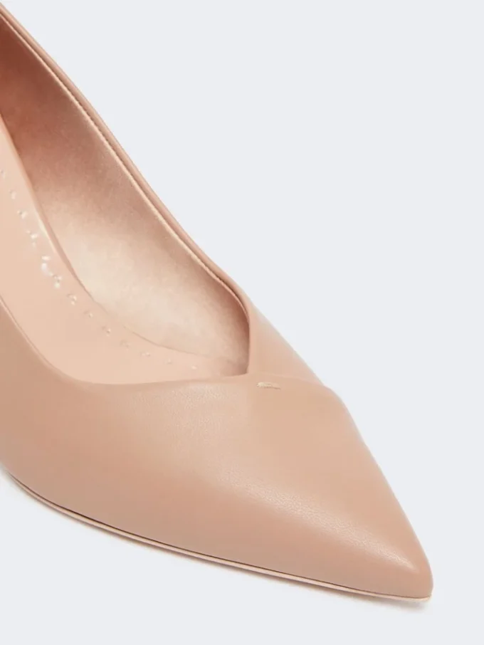 Nappa leather court shoes, powder