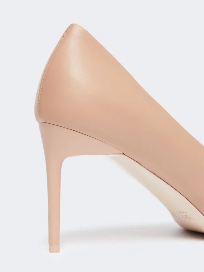 Nappa leather court shoes, powder