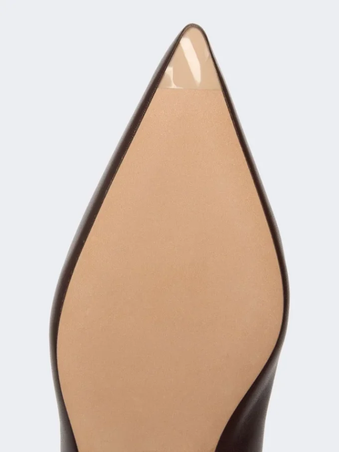 Nappa leather flat slingbacks, bordeaux