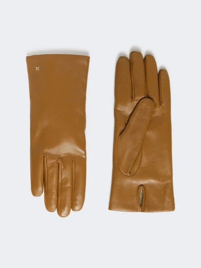 Nappa leather gloves, tobacco