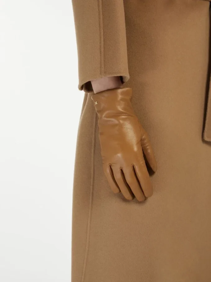 Nappa leather gloves, tobacco
