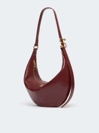Nappa leather hobo bag, bordeaux