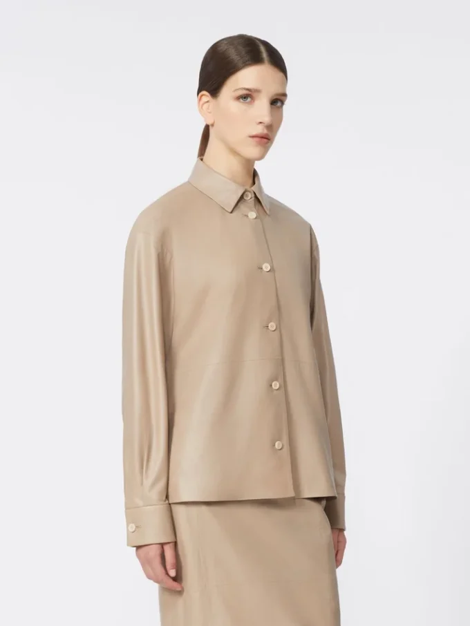 Nappa leather jacket, sand