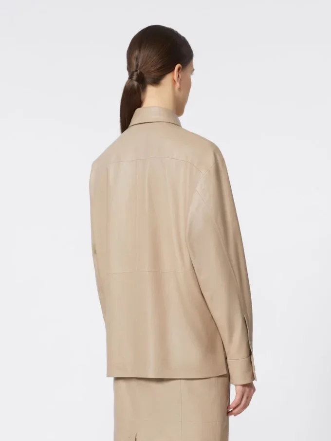 Nappa leather jacket, sand