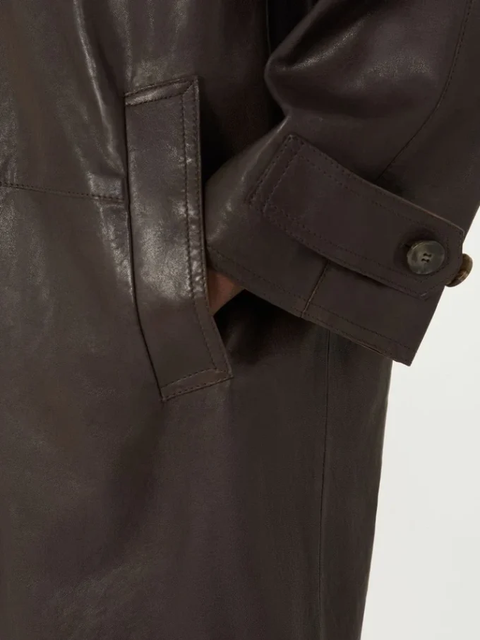 Nappa leather overcoat, brown