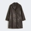 Nappa leather overcoat, brown