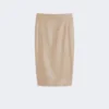 Nappa leather pencil skirt, sand