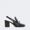 Nappa leather slingbacks, black
