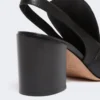 Nappa leather slingbacks, black
