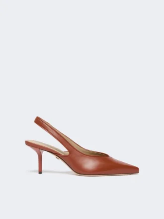 Nappa leather slingbacks, rust