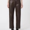Nappa leather trousers, dark brown