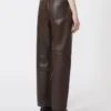 Nappa leather trousers, dark brown