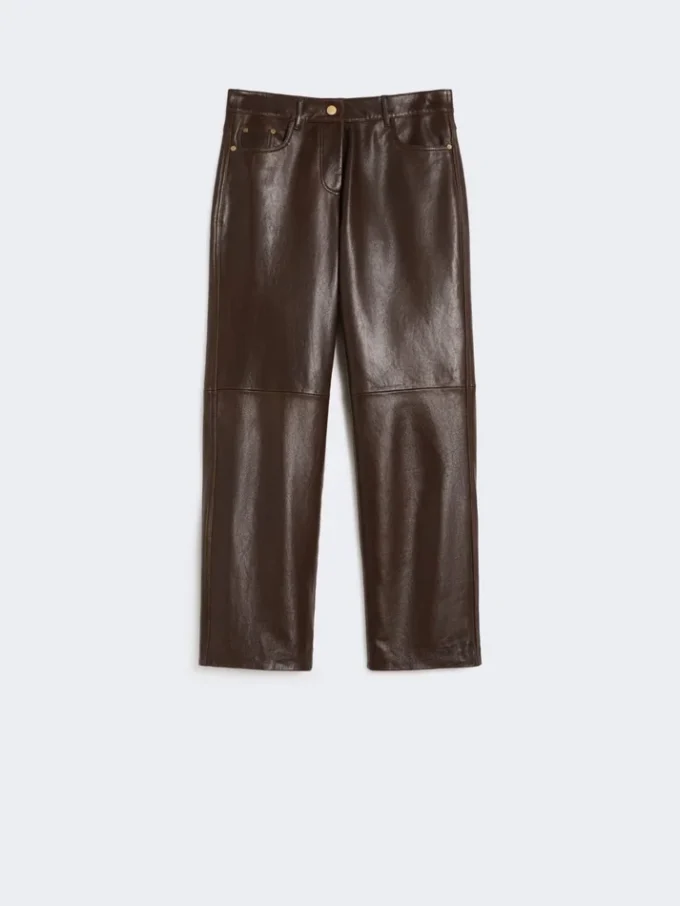 Nappa leather trousers, dark brown