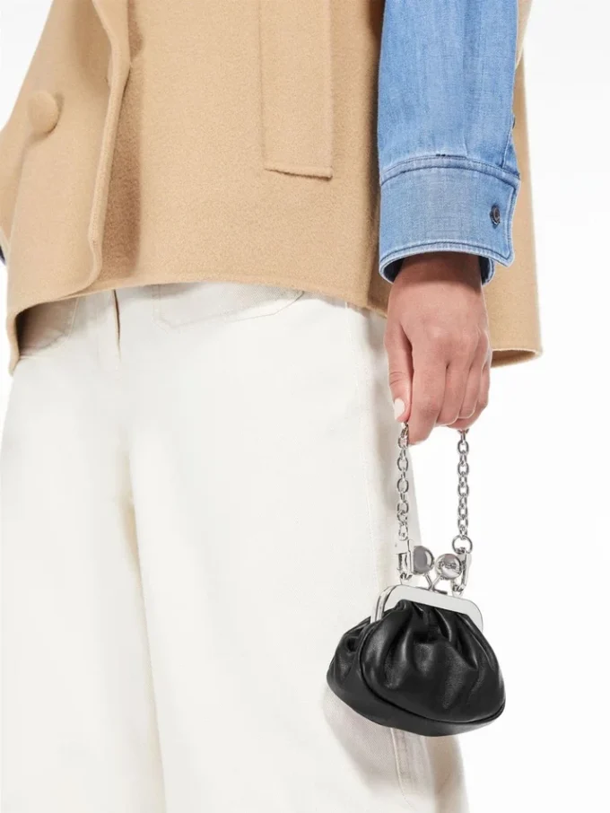 Nappa sheepskin nano pasticcino bag, black Nappa sheepskin nano pasticcino bag, black