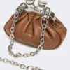Nappa sheepskin nano pasticcino bag, tobacco